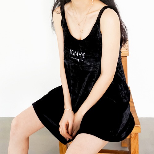 KINYE Velvet bustier mini dress - Black