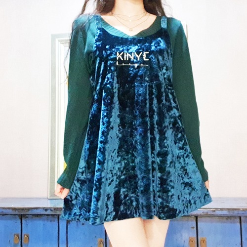 KINYE Velvet bustier mini dress - Deep blue